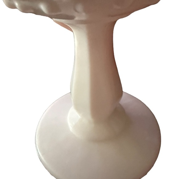 Vintage Fenton Hobnail Milk Glass Compote Vase with Paneled Stem - Picture 3 of 7